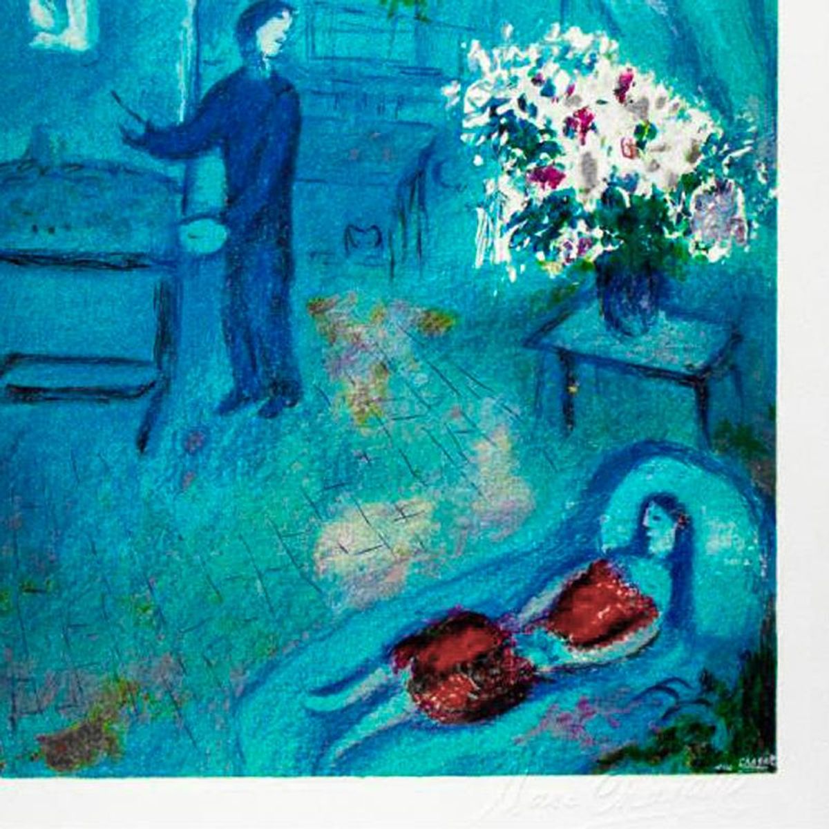 Marc Chagall (1887-1985), "L'artiste Et Son Modele" Framed Limited Edition Lithograph with Letter of Authenticity.