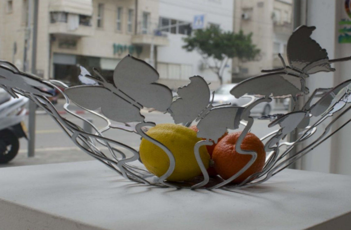 David Gerstein- Free Standing Sculpture (Fruit Bowl) "Butterflies forever Bowl"
