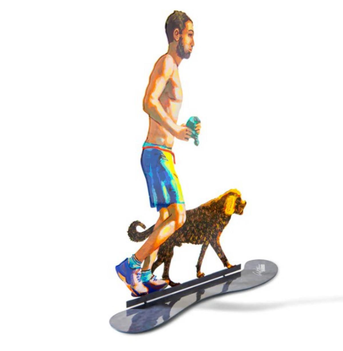 David Gerstein- Free Standing Sculpture "JOGGER WITH DOG"
