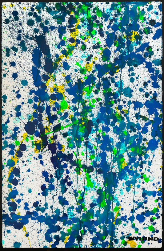 Wyland- Original Watercolor Painting on Deckle Edge Paper "Abstract Drip"