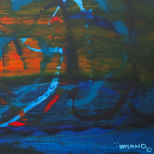 Wyland- Original Watercolor Painting on Deckle Edge Paper "Abstract"