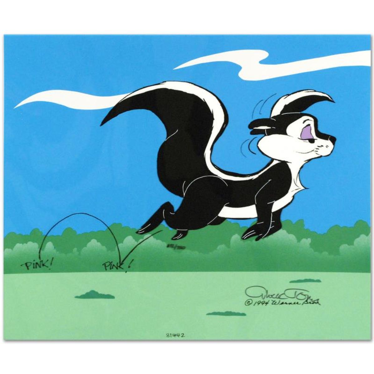 Chuck Jones (1912-2002), "Le Pursuit" Hand Signed Limited Edition Animation Cel with Hand Painted Color; Certificate of Authenticity.