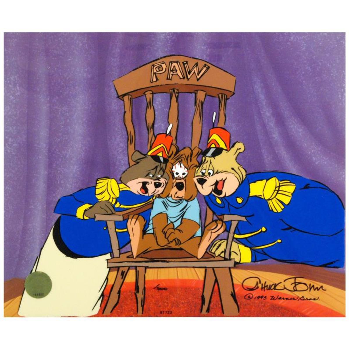 Chuck Jones (1912-2002), "Bear For Punishment" Hand Signed Limited Edition Animation Cel with Hand Painted Color; Certificate of Authenticity.