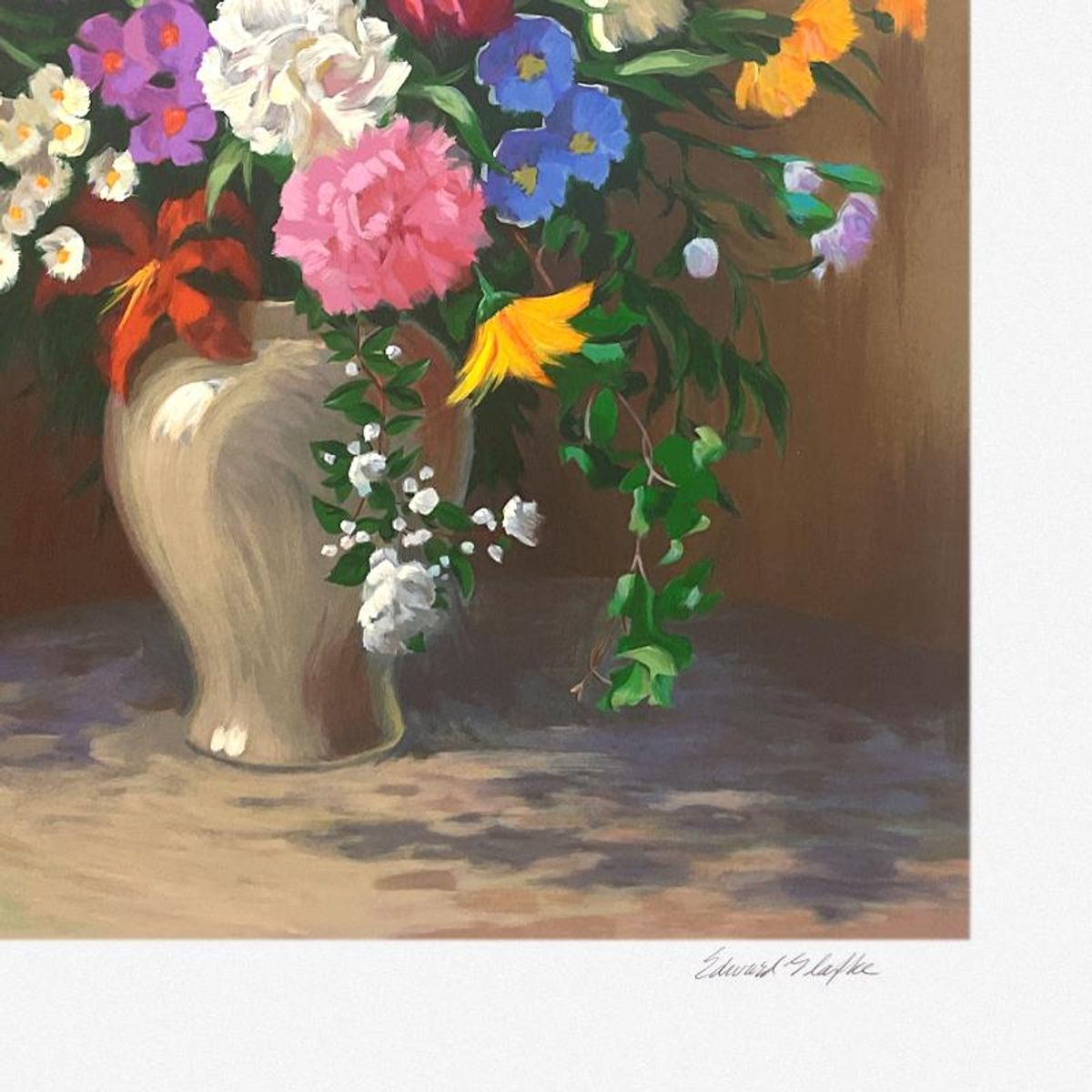 Edward Glafke, "Table Bouquet" Limited Edition Printer's Proof, Numbered and Hand Signed with Letter of Authenticity