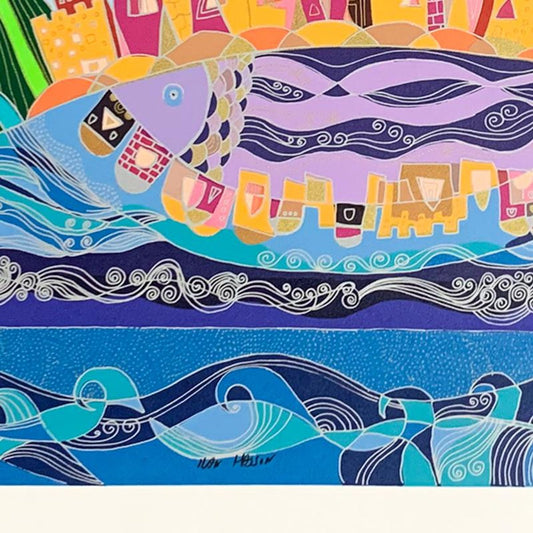 Ilan Hasson, "The Promised Land" Hand Signed Limited Edition Serigraph on Paper with Letter of Authenticity.