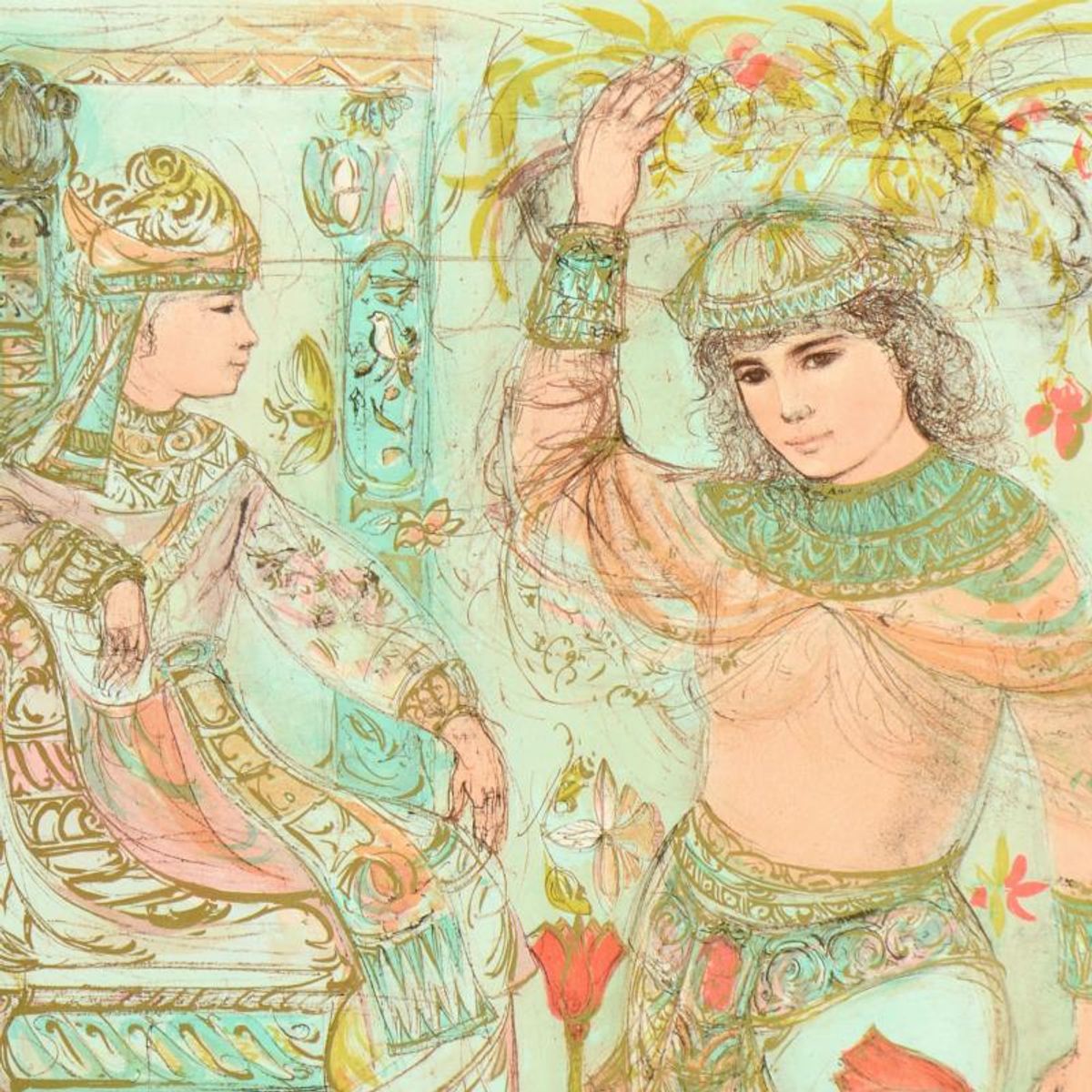 Edna Hibel (1917-2014), "Aida" Limited Edition Lithograph, Numbered and Hand Signed with Certificate of Authenticity.