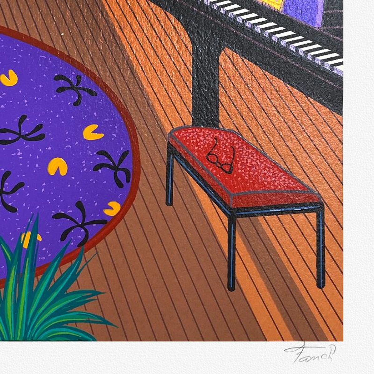 Fanch Ledan, "Salon Rotonde" Limited Edition Serigraph, EA Numbered and Hand Signed with Letter of Authenticity