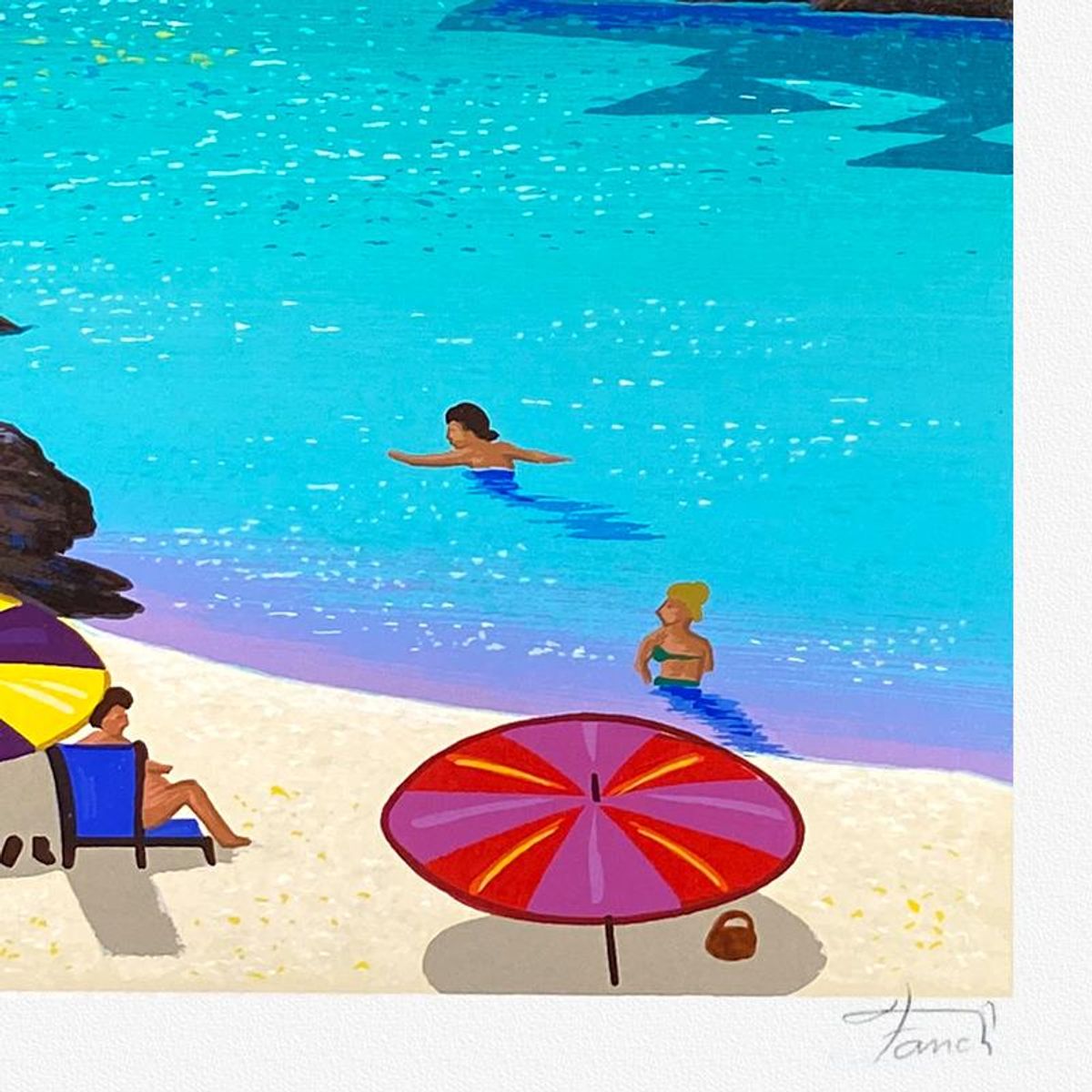 Fanch Ledan, "Malaga Beach" Limited Edition Serigraph, AP Numbered and Hand Signed with Letter of Authenticity