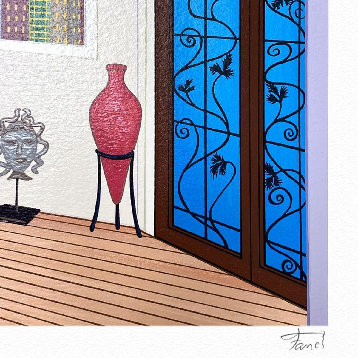 Fanch Ledan, "Interior with Toulouse" Limited Edition Serigraph, AP Numbered and Hand Signed with Letter of Authenticity