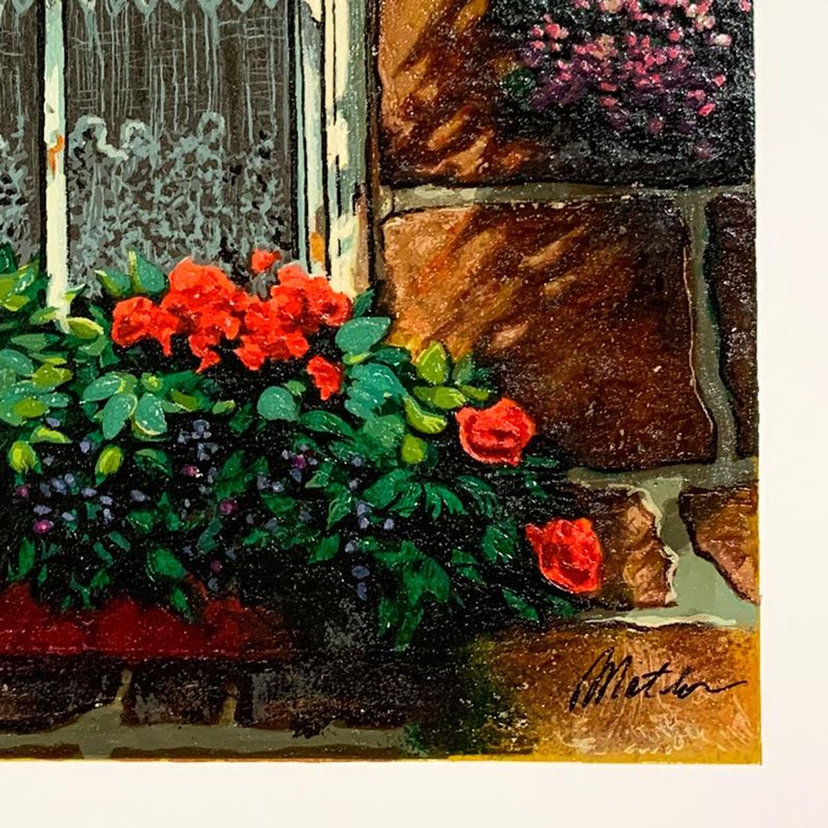 Anatoly Metlan, "Beyond Our Window" Hand Signed Limited Edition Serigraph on Paper with Letter of Authenticity.