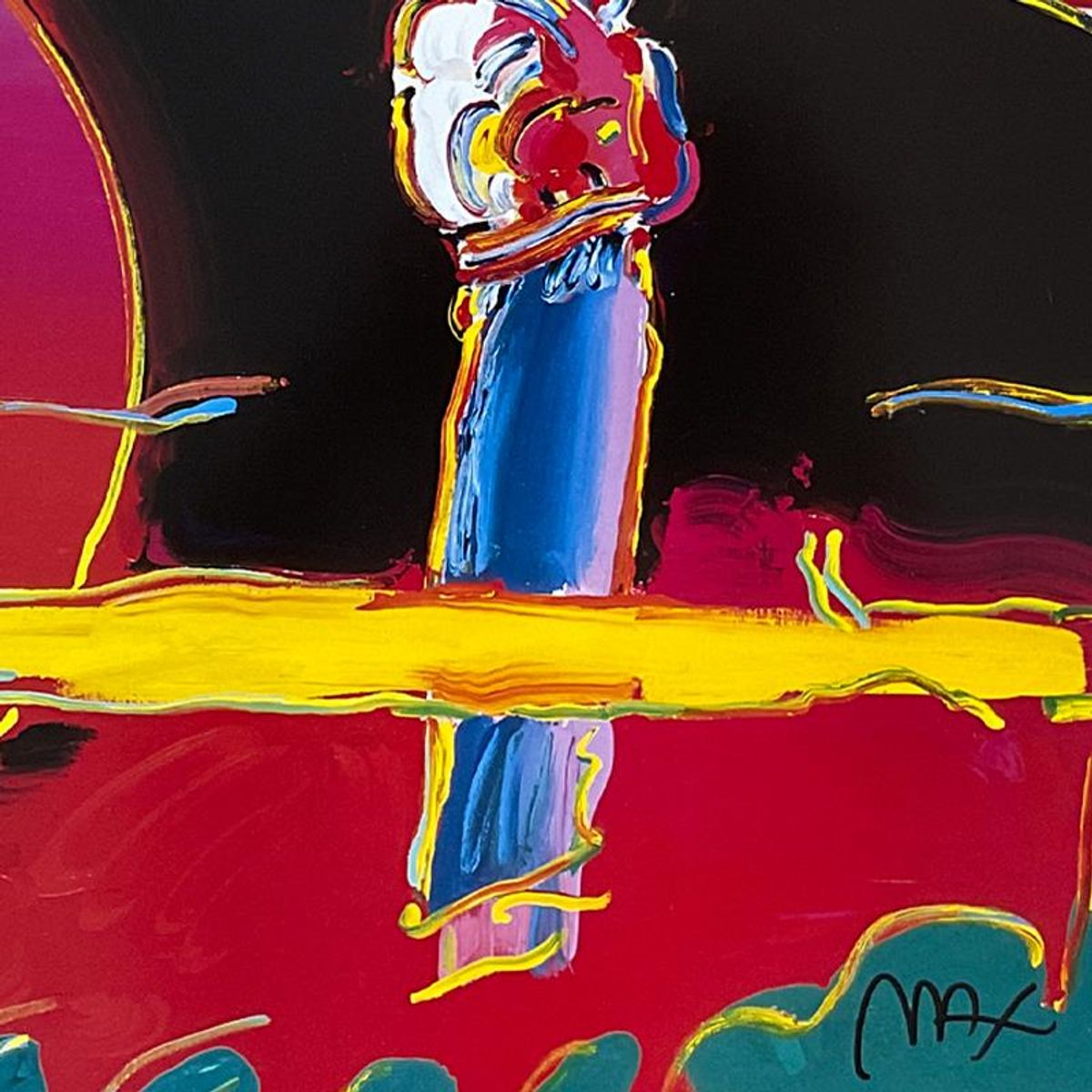 Peter Max (1937-2026), "New Moon" Framed Hand Signed Offset Lithograph with Letter of Authenticity.