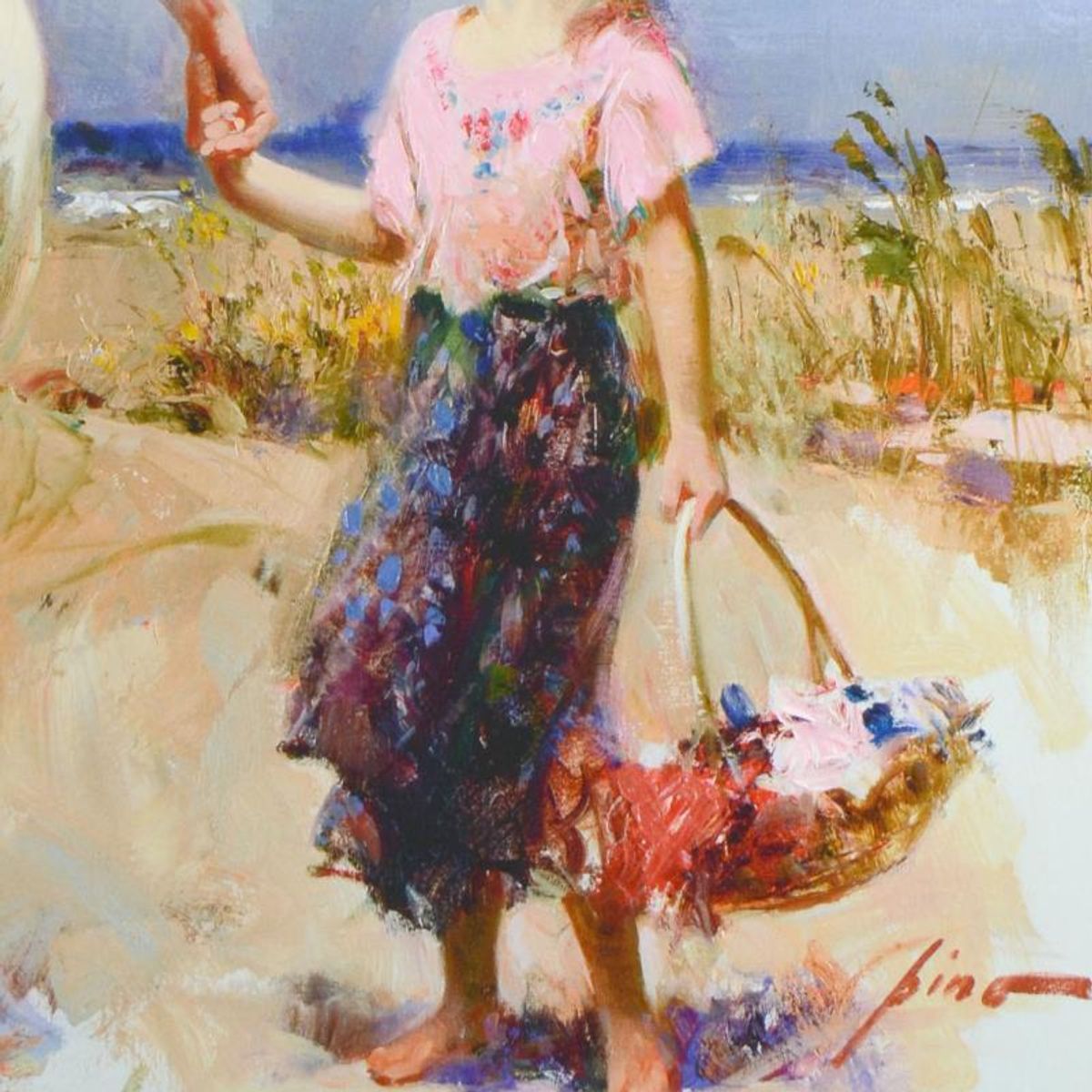 Pino (1939-2010), "Let's Go Home" Limited Edition Hand Embellished Giclee on Canvas. Numbered and Hand Signed with Certificate of Authenticity.