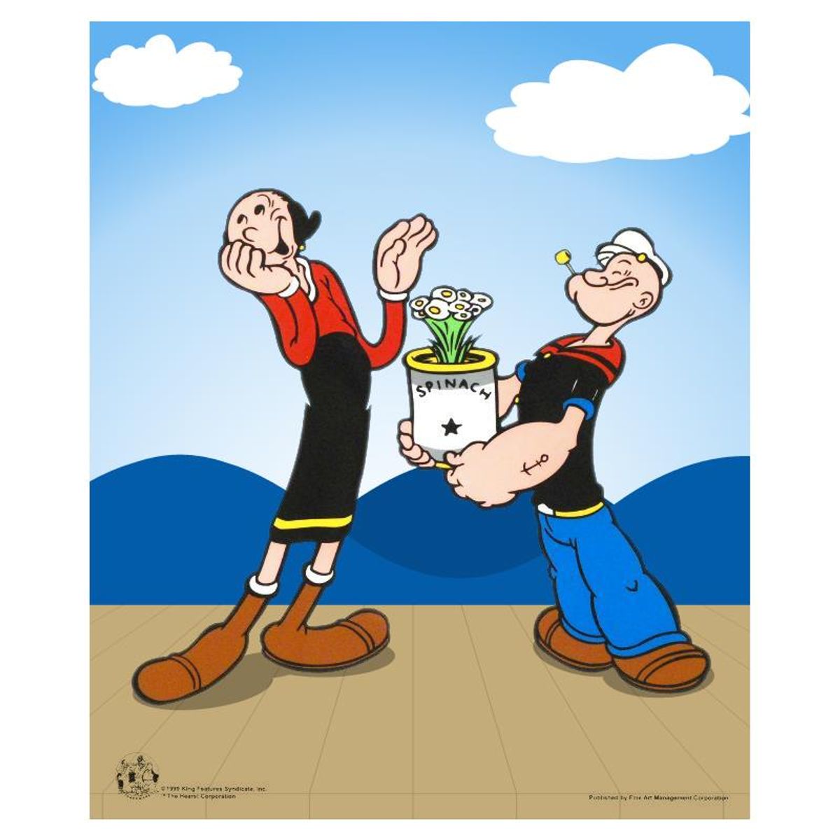 Popeye Spinach Limited Edition Popeye Sericel with Official King Features Syndicate Seal. Includes Certificate of Authenticity.