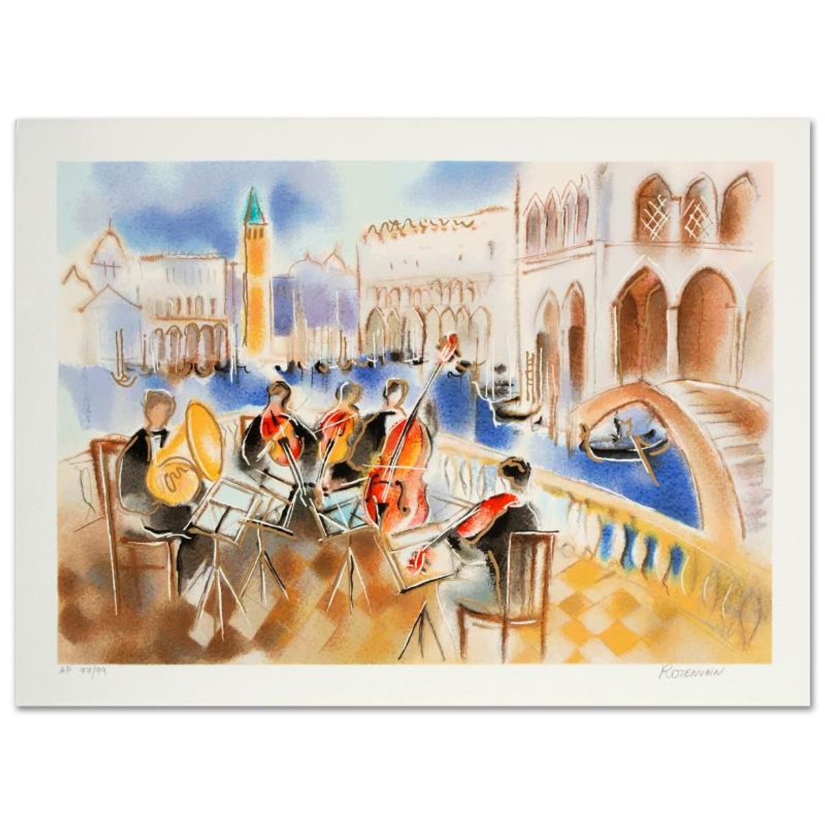Michael Rozenvain, "Summer Sonata" Limited Edition Serigraph, Numbered and Hand Signed with Certificate of Authenticity.