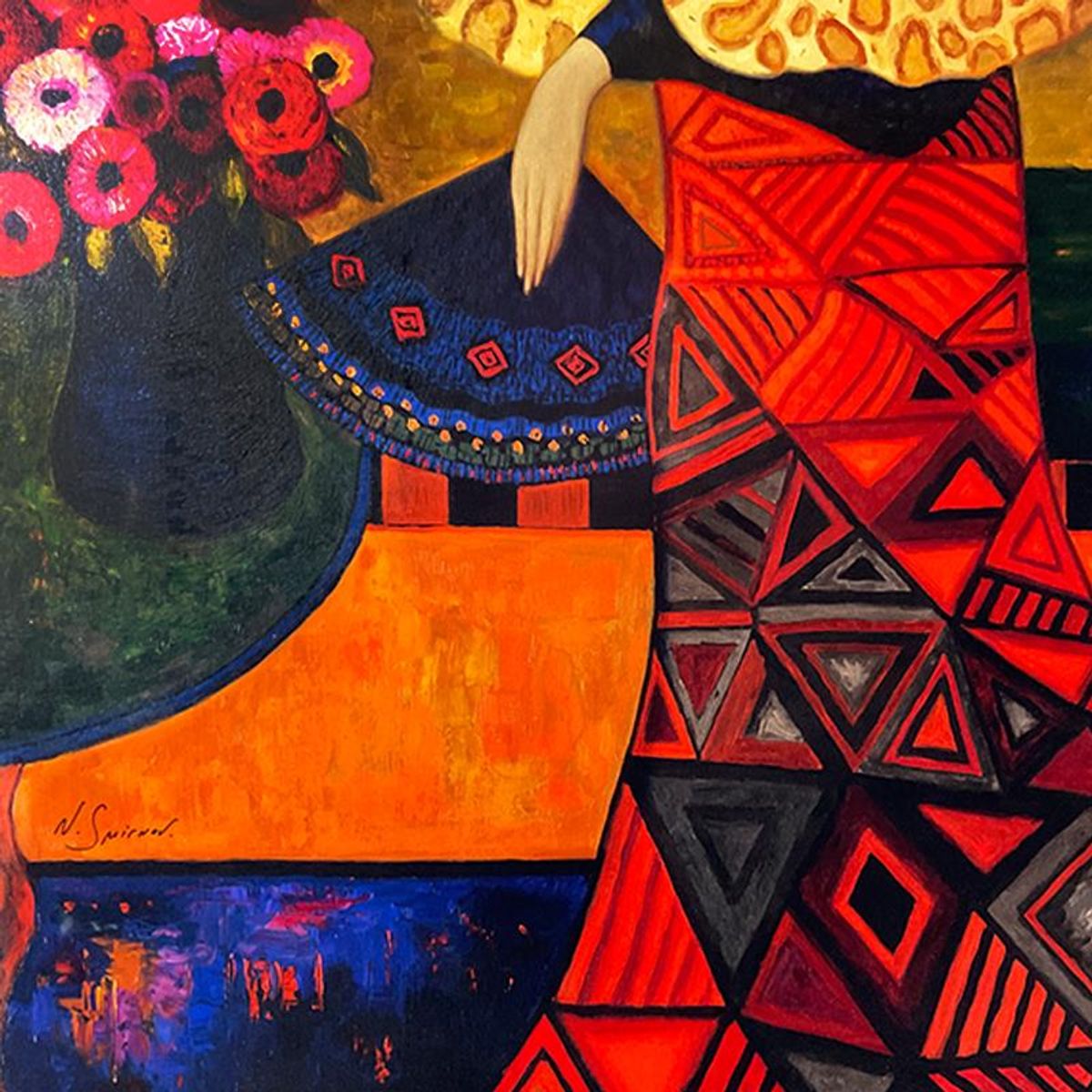 Sergey Smirnov, "Tapestry Of The Hunt" Limited Edition Mixed Media on Canvas (32.5" x 50.5"), Numbered, Plate Signed and Hand Signed by the Artist's Widow, Natasha Smirnov; with LOA.