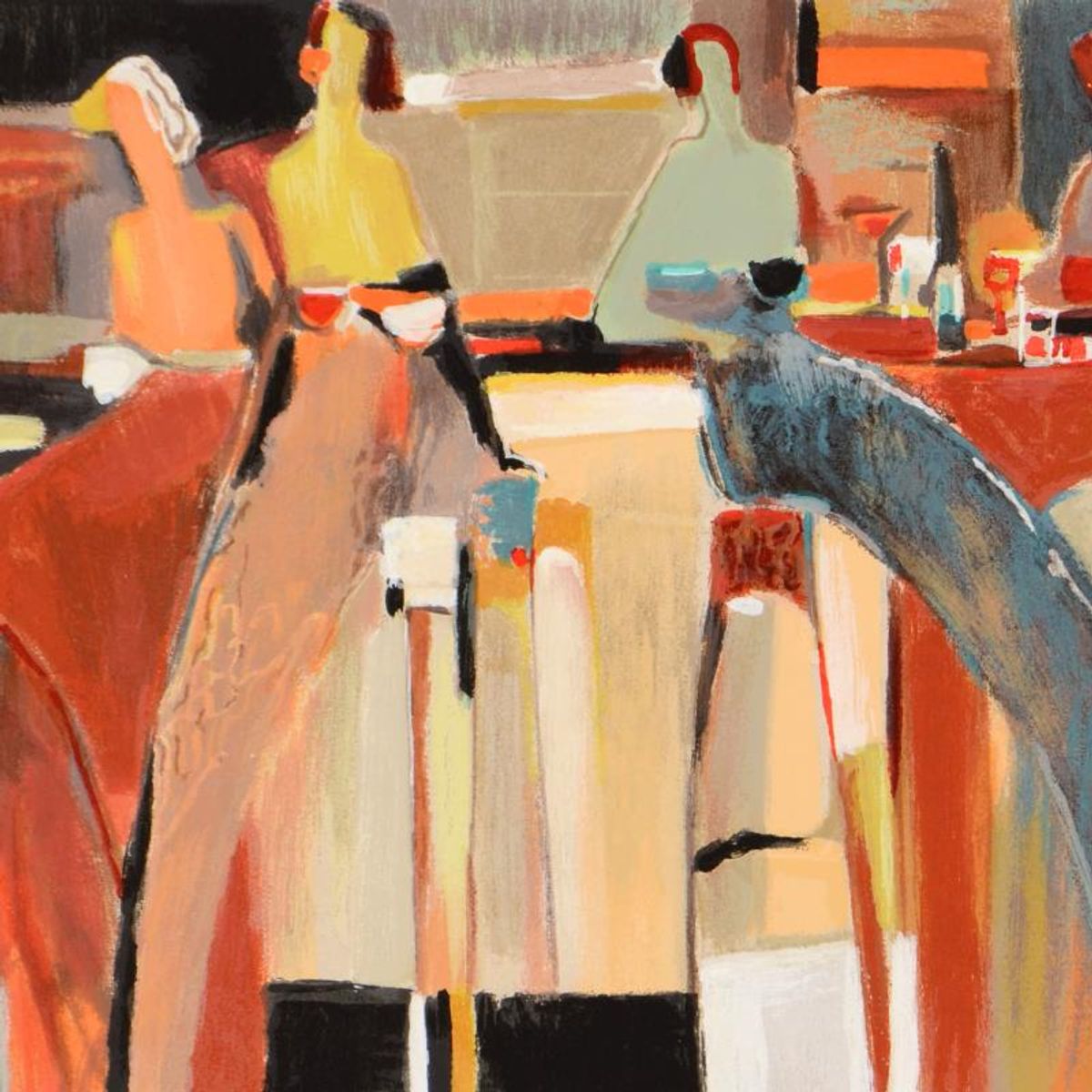 Yuri Tremler, "Girlfriends" Limited Edition Serigraph by Yuri Tremler, Hand Signed with Certificate of Authenticity.