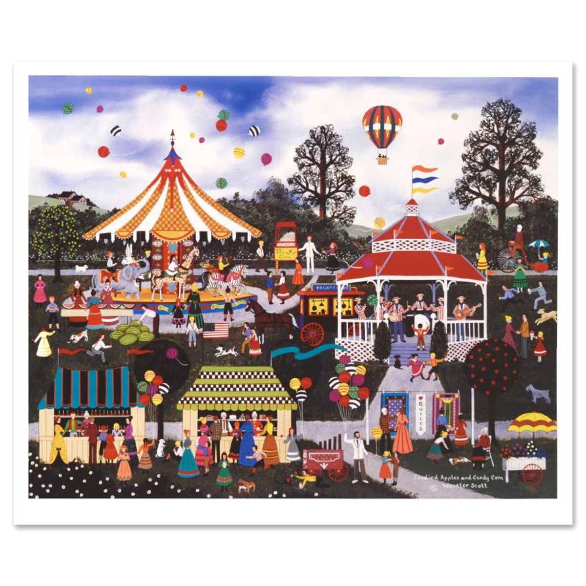 Jane Wooster Scott, "Candied Apples and Candy Corn" Hand Signed Limited Edition Lithograph with Letter of Authenticity.