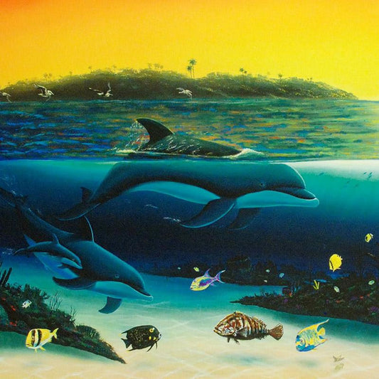 Warm Tropical Waters Limited Edition Giclee on Canvas (43" x 26") by Renowned Artist Wyland, Numbered and Hand Signed with Certificate of Authenticity.