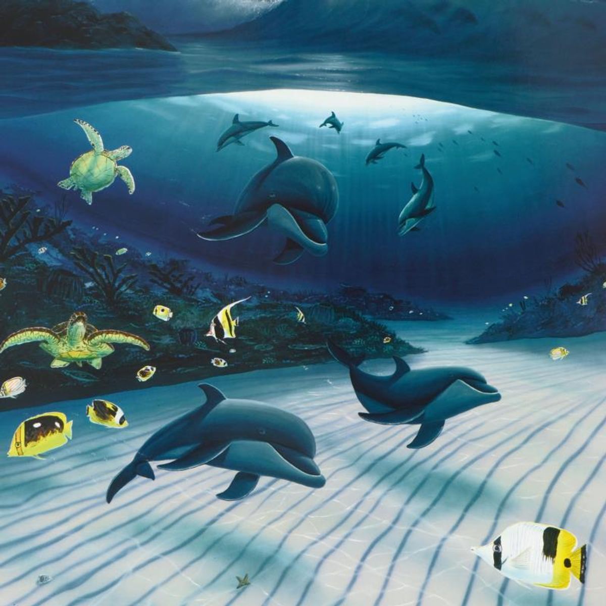 Wyland, "Mystical Waters" Limited Edition Lithograph, Numbered and Hand Signed with Certificate of Authenticity.