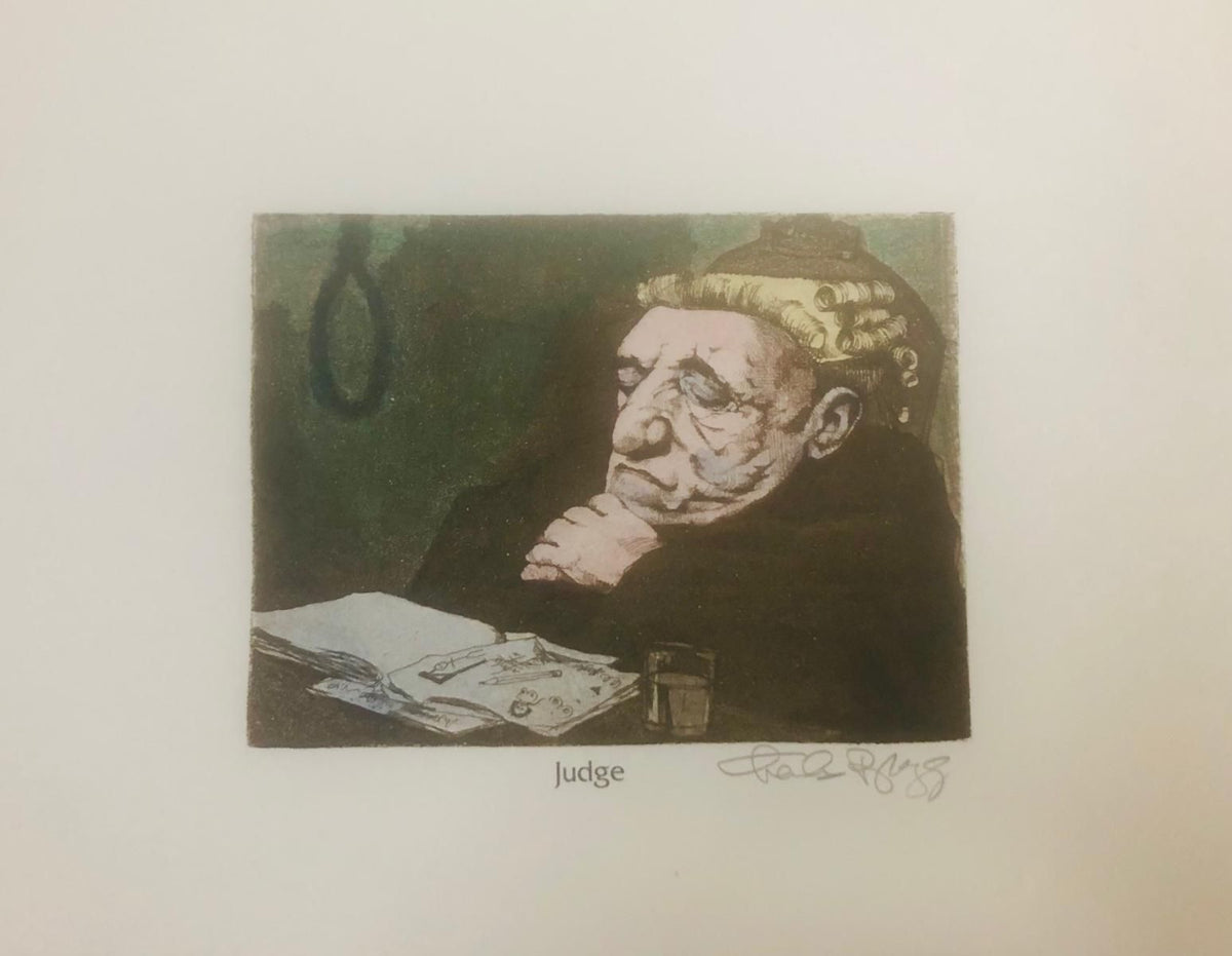 Charles Bragg- Hand watercolor over lithograph on paper "Unknown"