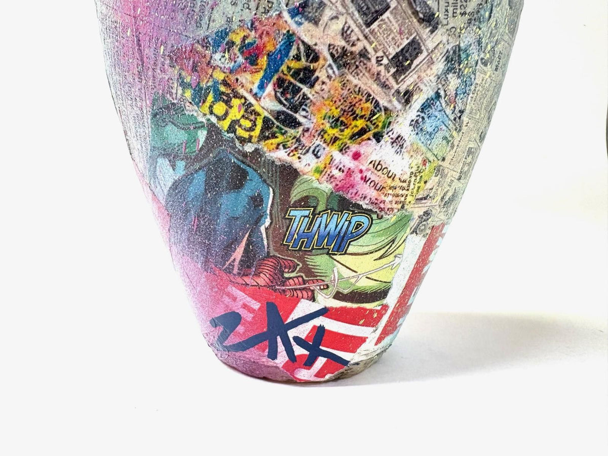 E.M Zax- 1/1 unique one of a kind sculpture with paints "Bowling Pin"