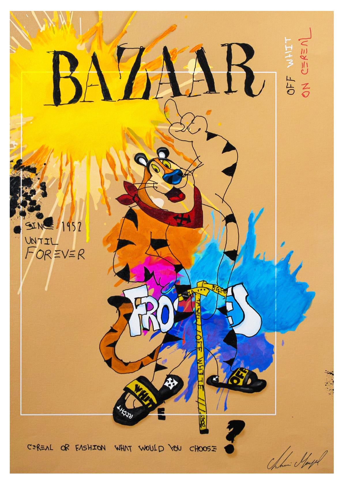 Shani Moyal- Original Mixed Media "Tony the Tiger"