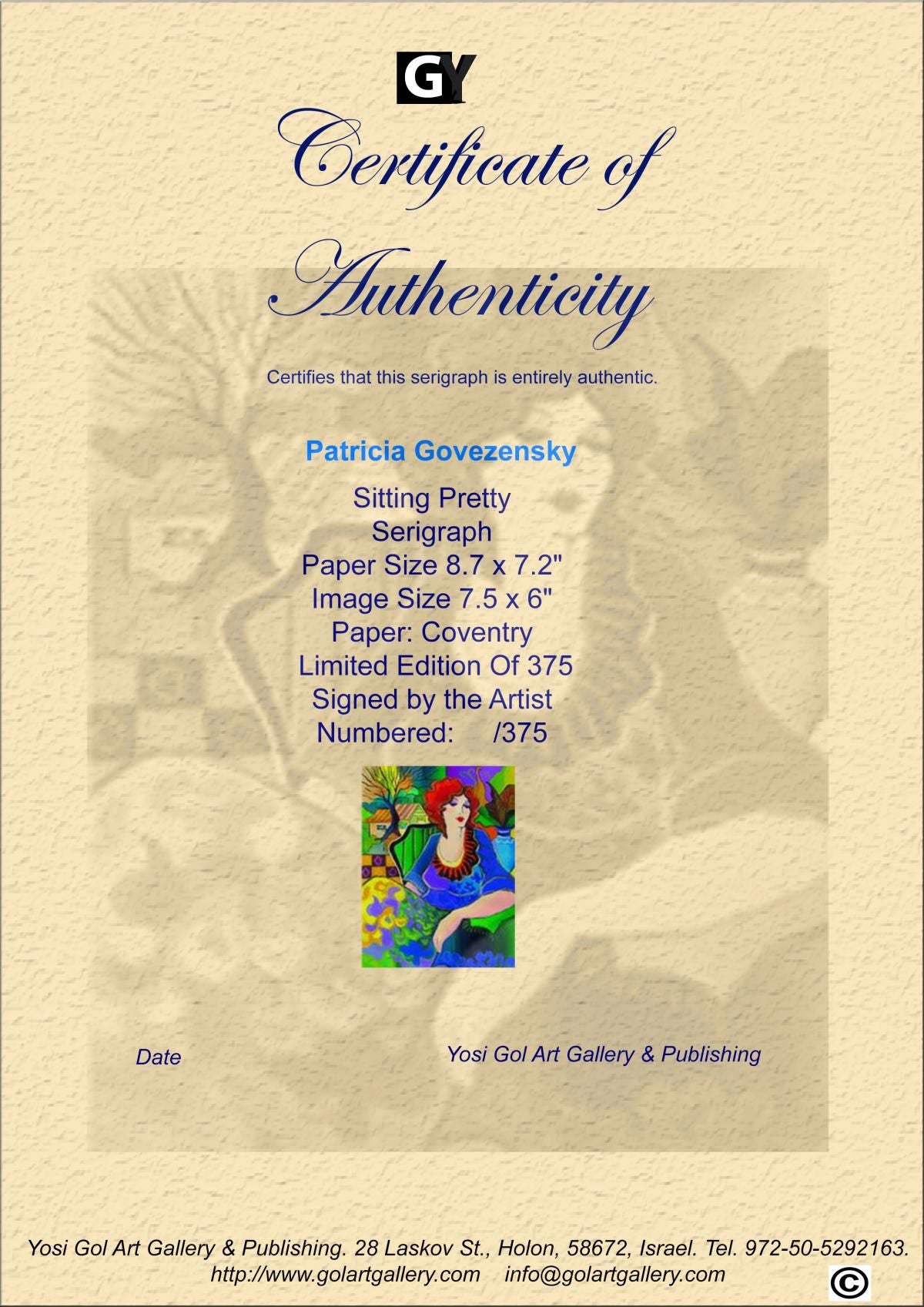 Patricia Govezensky- Original Serigraph on Paper "Sitting Pretty"
