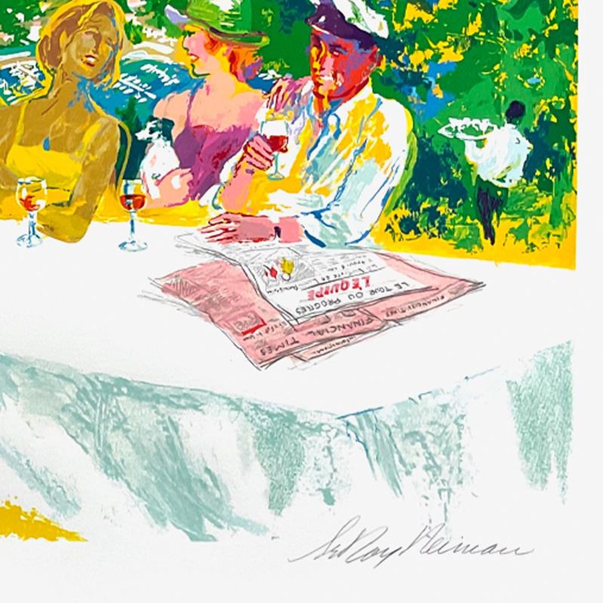 LeRoy Neiman (1921-2012), "Wine Alfresco" Limited Edition Serigraph, Numbered 423/475 and Hand Signed with Letter of Authenticity.