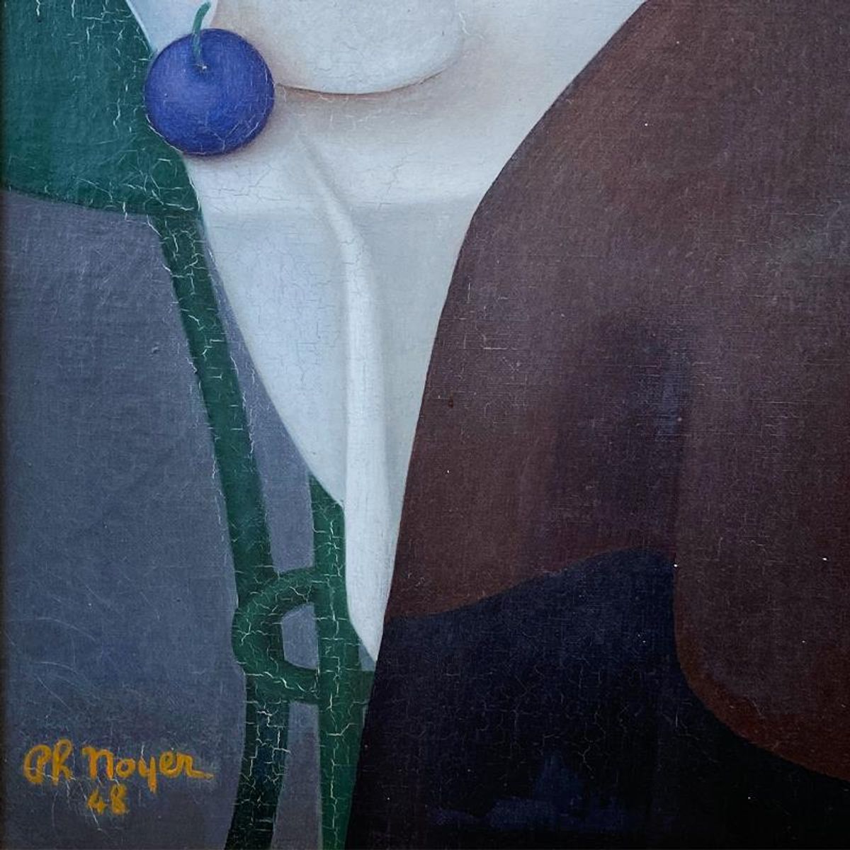 Philippe Noyer (1917-1985), "La Petite Fille de Autobus" Framed Original Oil Painting on Canvas, Dated (1948) Hand Signed with Letter of Authenticity.