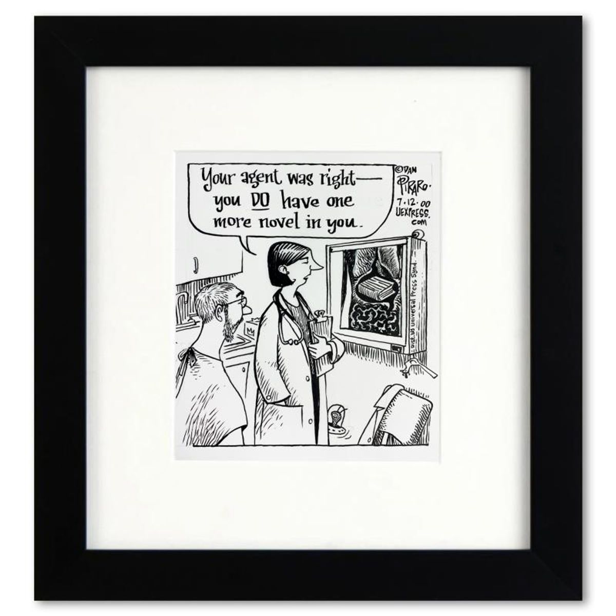 Bizarro, "More Novel" is a Framed Original Pen & Ink Drawing by Dan Piraro, Hand Signed with Letter of Authenticity.