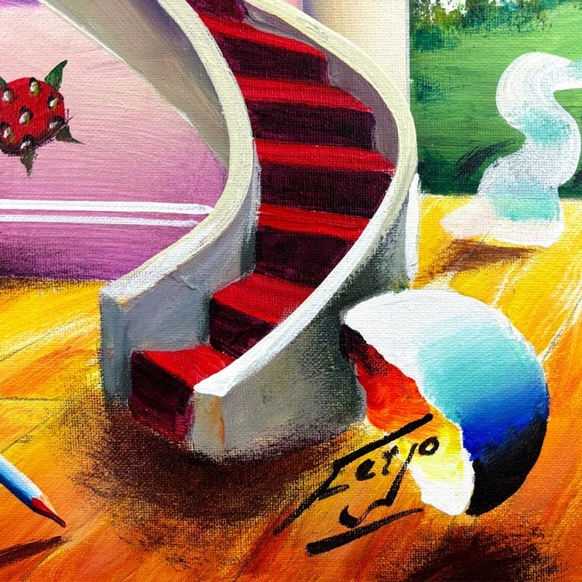 Ferjo, Original Acrylic Painting on Canvas, Hand Signed with Letter of Authenticity.