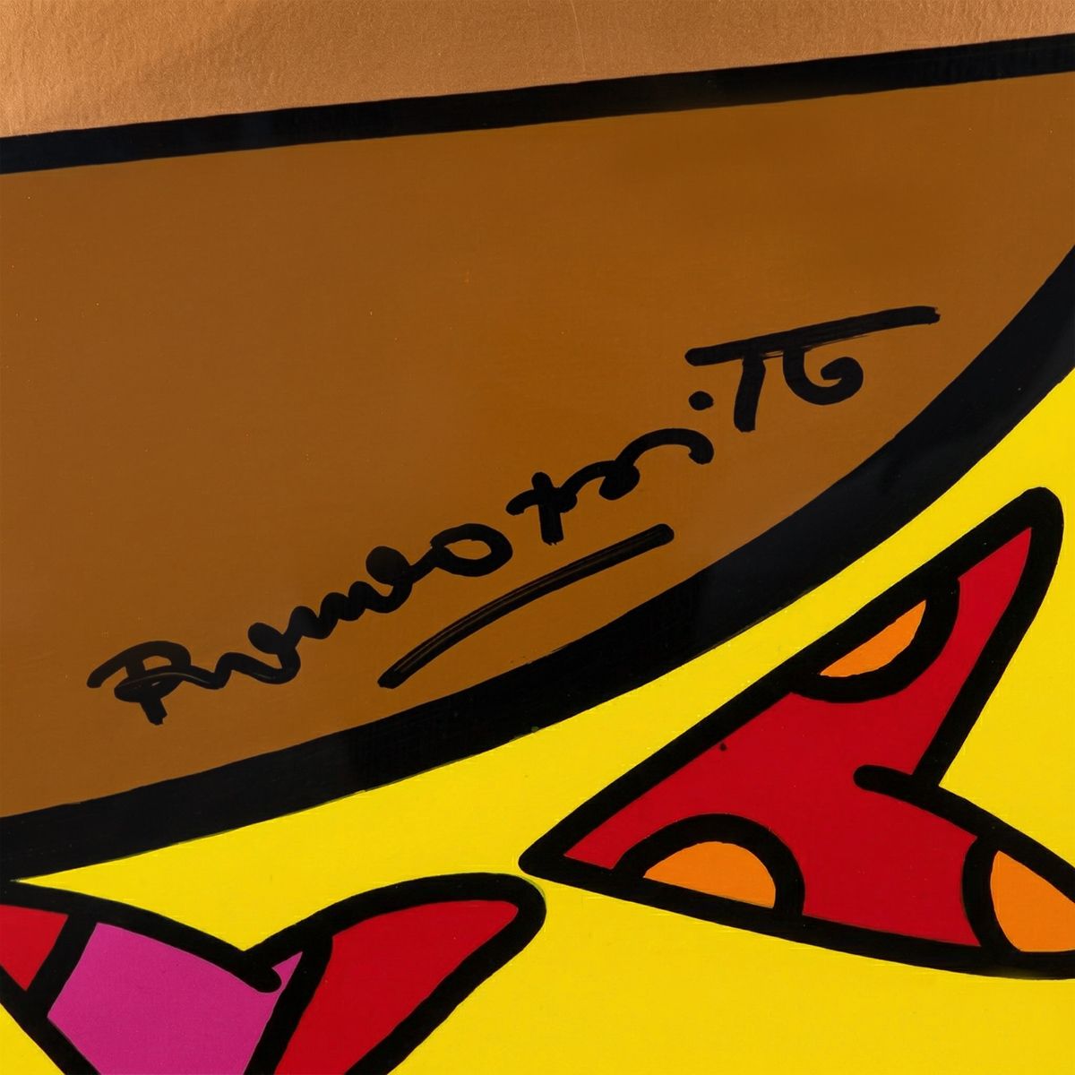Romero Britto- Original Painting on Board "Music Feeling"
