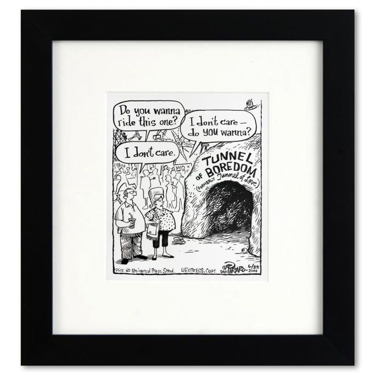 Bizarro, "Tunnel of Boredom" is a Framed Original Pen & Ink Drawing by Dan Piraro, Hand Signed with Letter of Authenticity.