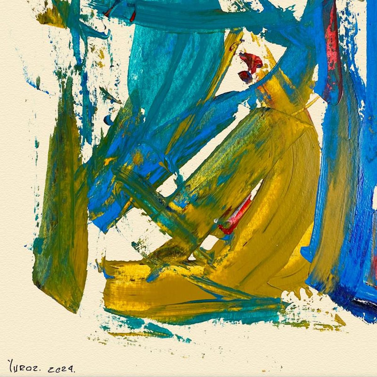 Yuroz, Framed Original Painting, Hand Signed with Letter of Authenticity.