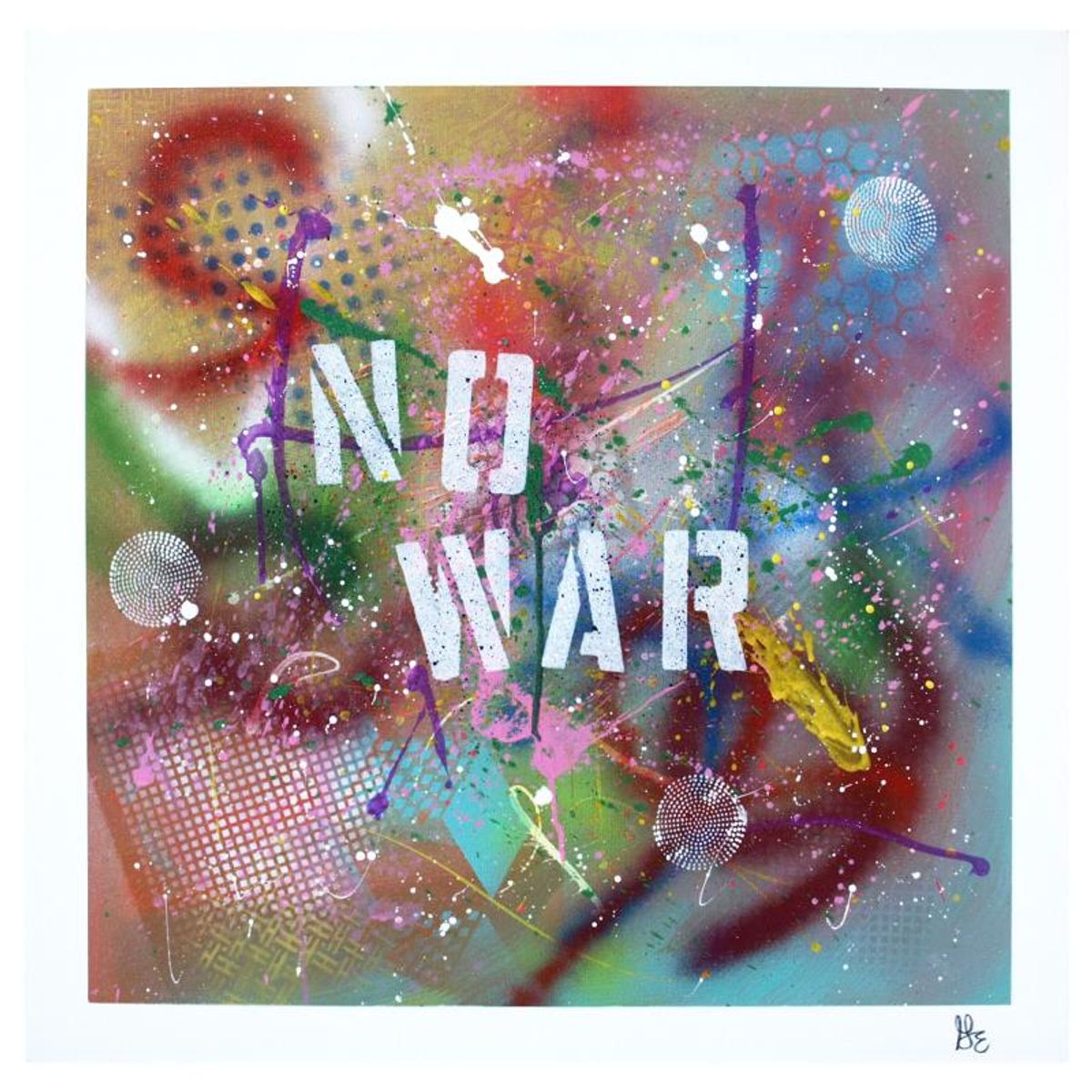 George Marlowe (d. 2026), "No War" Original Acrylic Painting on Gallery Wrapped Canvas, Hand Signed with Letter of Authenticity