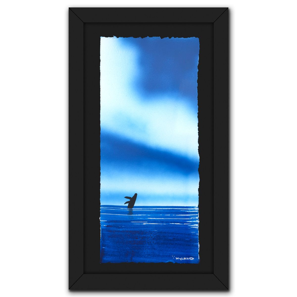 Wyland- Original Watercolor Painting on Deckle Edge Paper "Humpback"