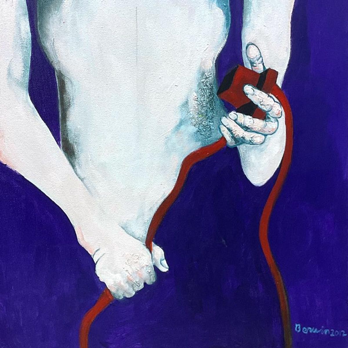 Milton Berwin (1925-2023), Original Painting on Canvas (48" x 60"), Hand Signed with Letter of Authenticity.