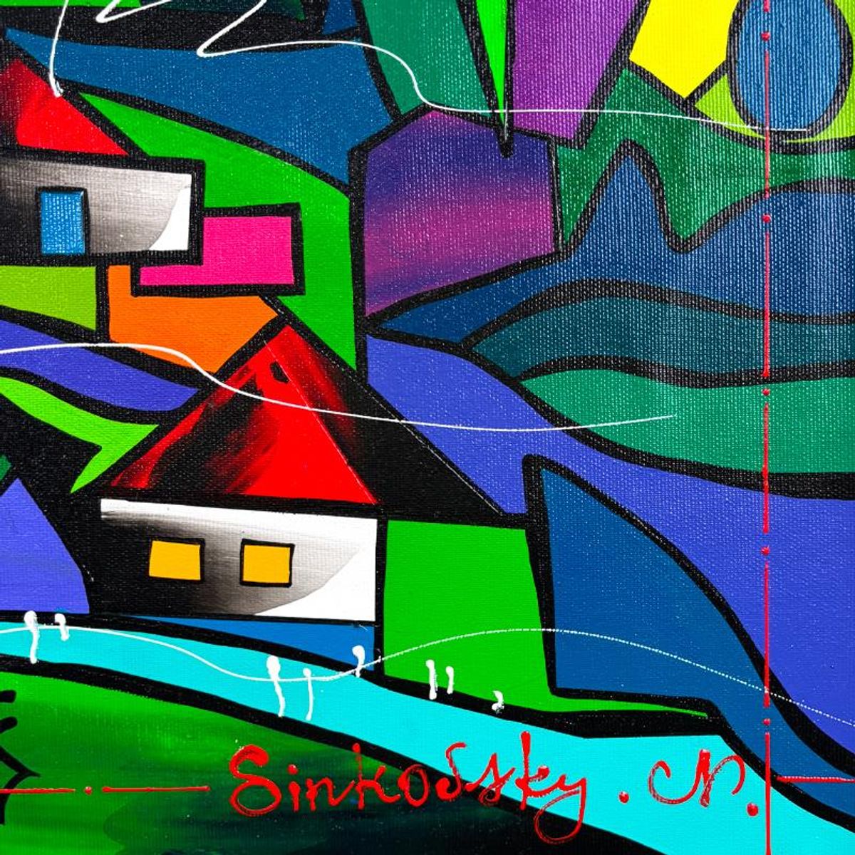 Natalia Sinkovsky, Original Acrylic Painting on Canvas, Hand Signed with Letter of Authenticity.