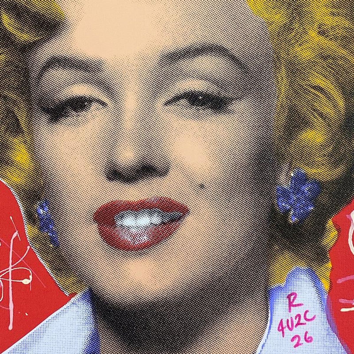 Ringo Daniel Funes, "Marilyn Classic" Framed One-of-a-Kind Mixed Media on Canvas, Hand Signed with Letter of Authenticity.