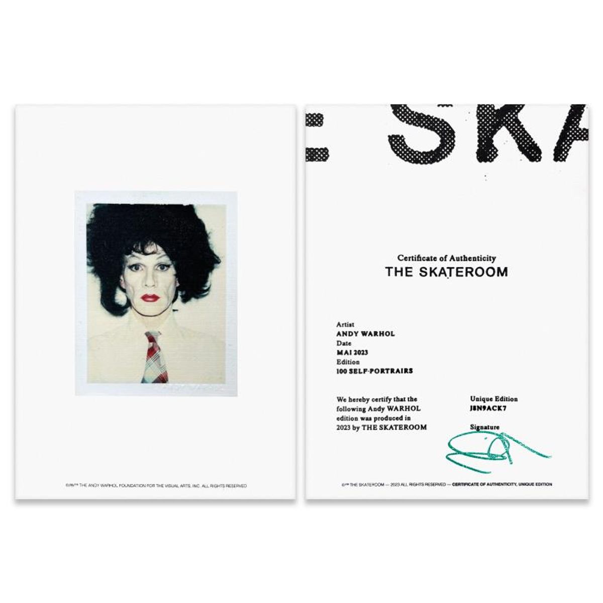 Andy Warhol (1928-1987), "Self-Portrait (Grey)" Framed One-of-a-Kind Unique Edition Skateboard, Signed Inverso with Certificate of Authenticity.