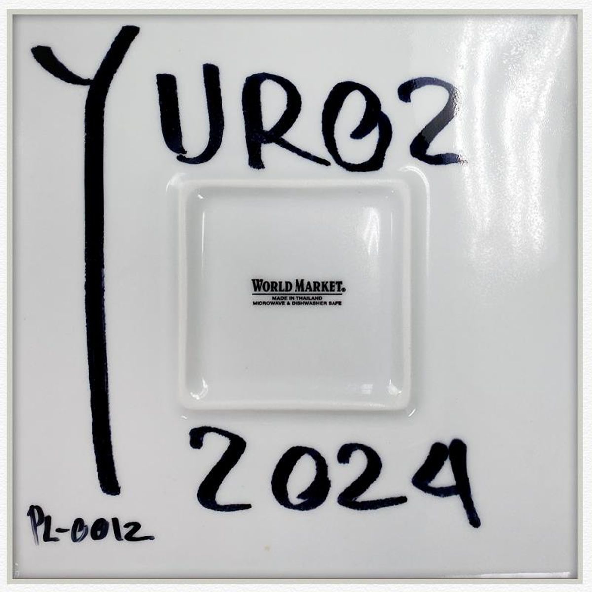 Yuroz, Framed Hand Painted Ceramic Plate, Hand Signed with Letter of Authenticity.