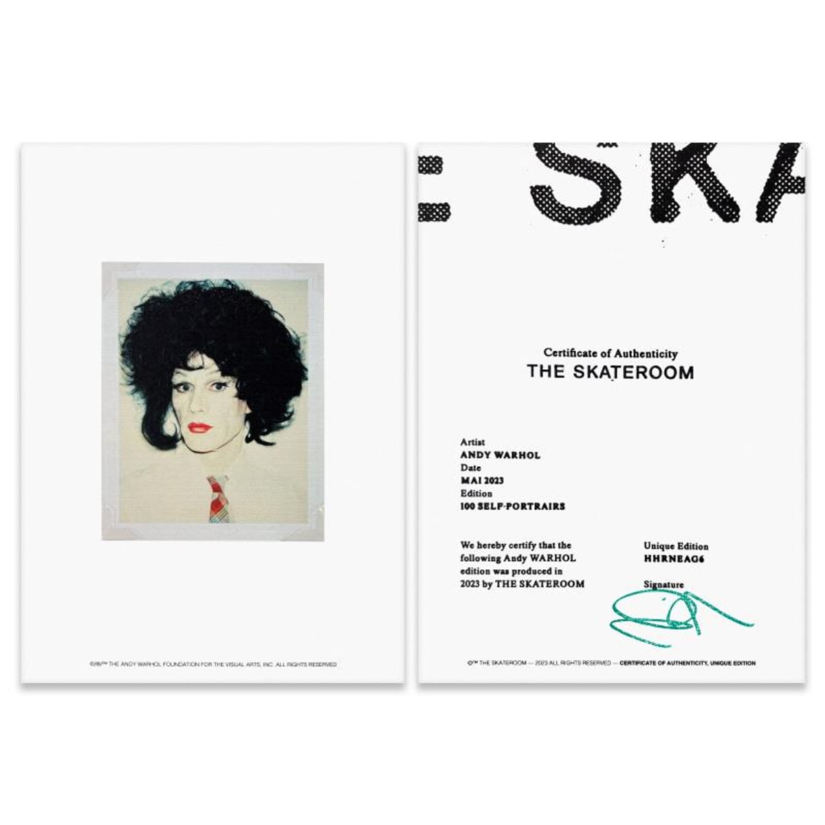 Andy Warhol (1928-1987), "Self-Portrait (Grey)" Framed One-of-a-Kind Unique Edition Skateboard, Signed Inverso with Certificate of Authenticity.