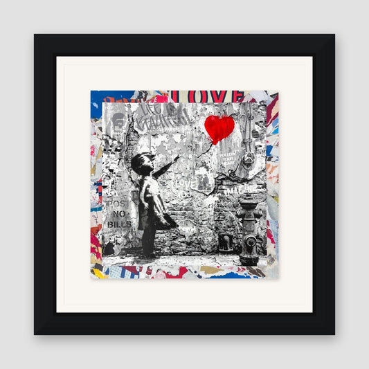 Mr. Brainwash, "Love Forever" Framed Unique (UNQ) Mixed Media, Hand Signed with Certificate of Authenticity.
