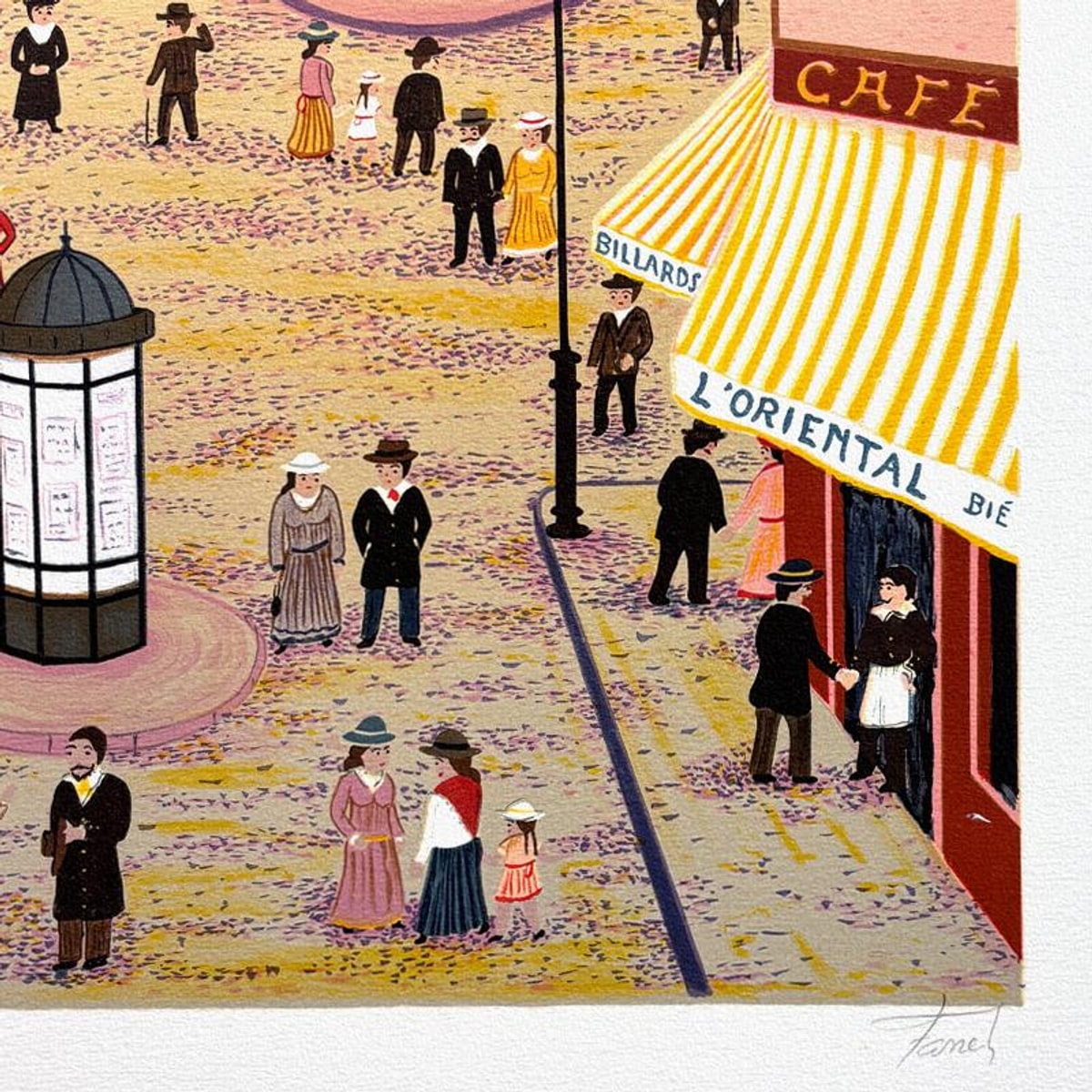 Fanch Ledan, "Les Grands Boulevards" Limited Edition Lithograph, Numbered and Hand Signed with Letter of Authenticity.