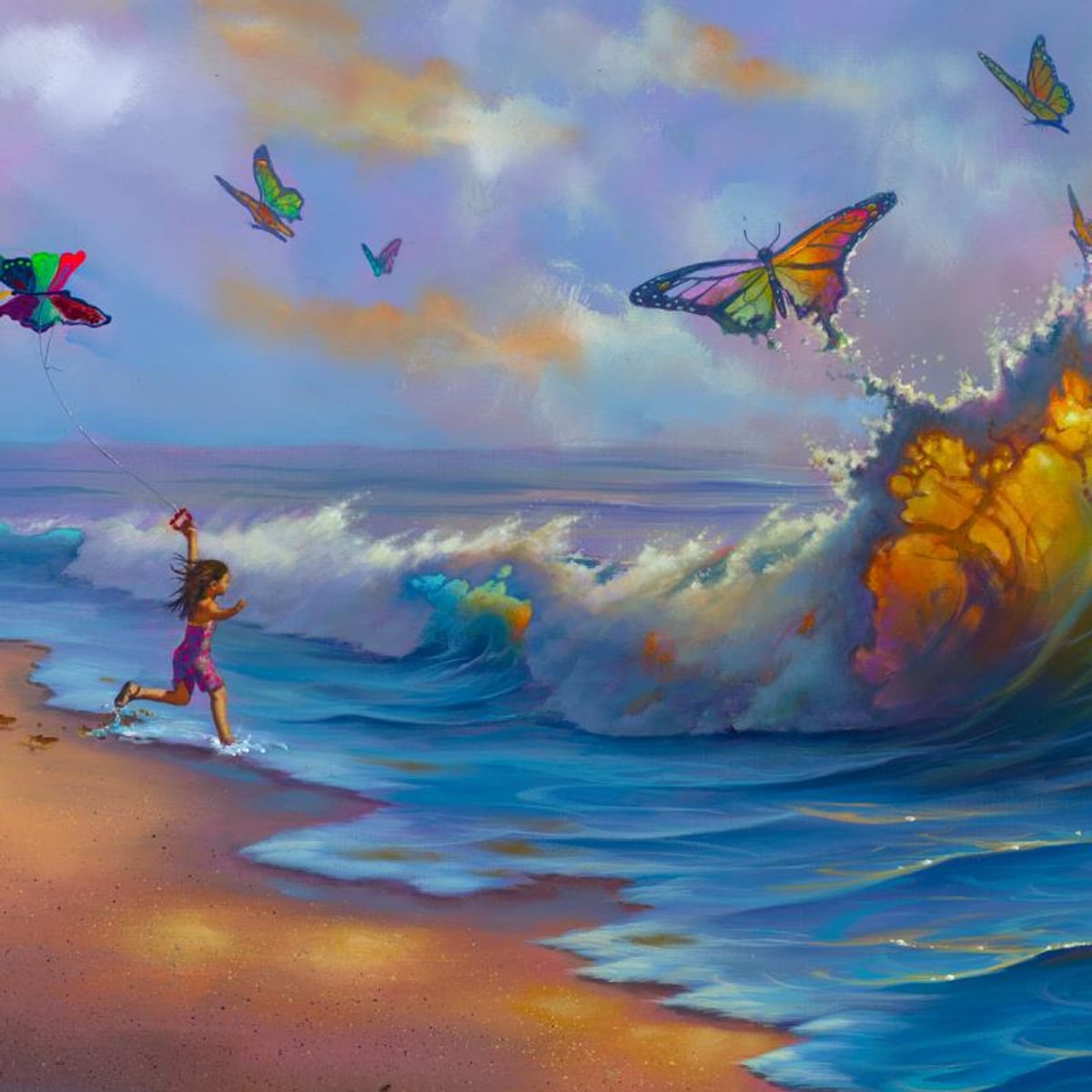 Jim Warren, "Inspiration" Framed Hand Signed, Artist Embellished AP Limited Edition Giclee on Canvas with Letter of Authenticity