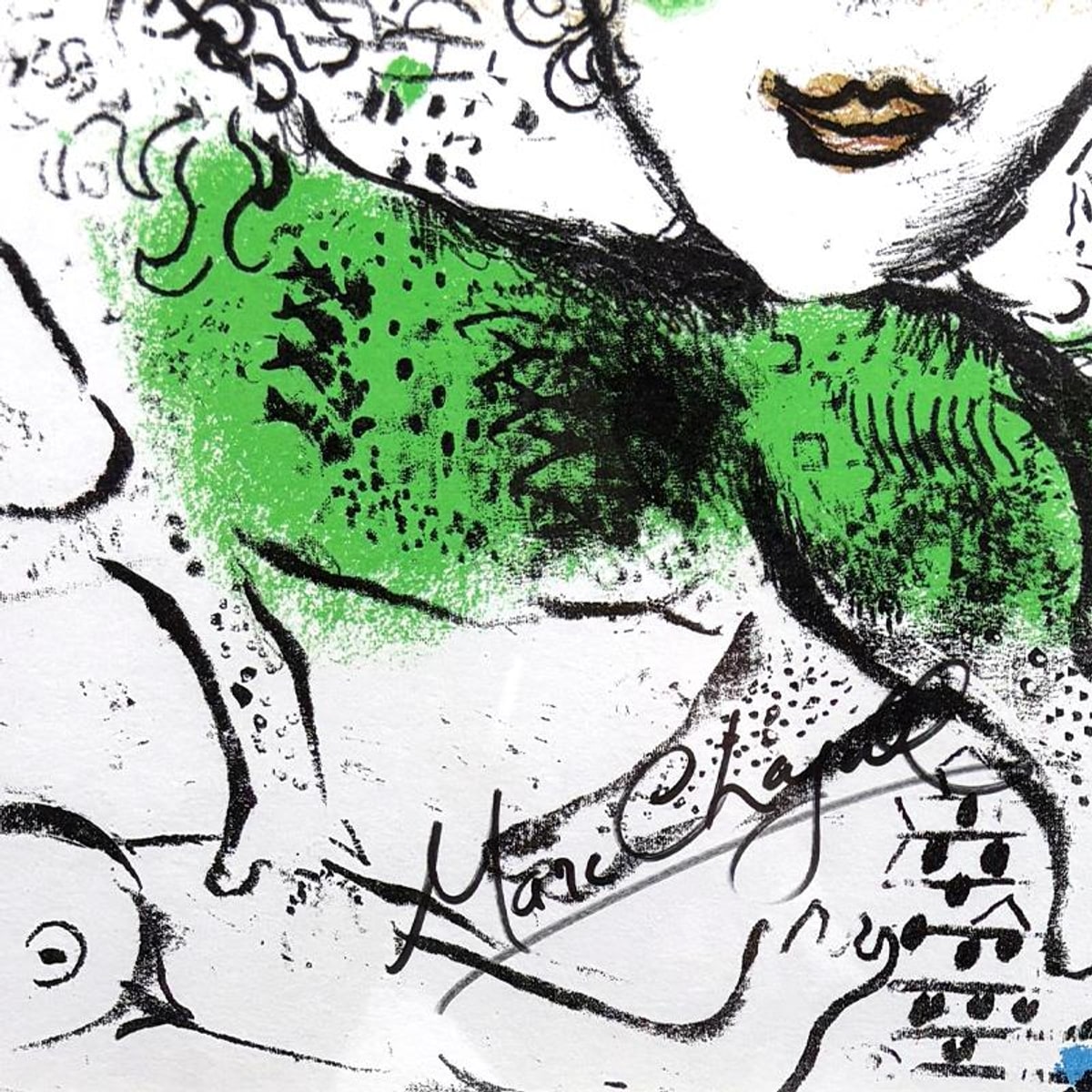 Marc Chagall (1887-1985), "Homecoming (The Green Horse)" Framed Lithograph, Signed with Letter of Authenticity.