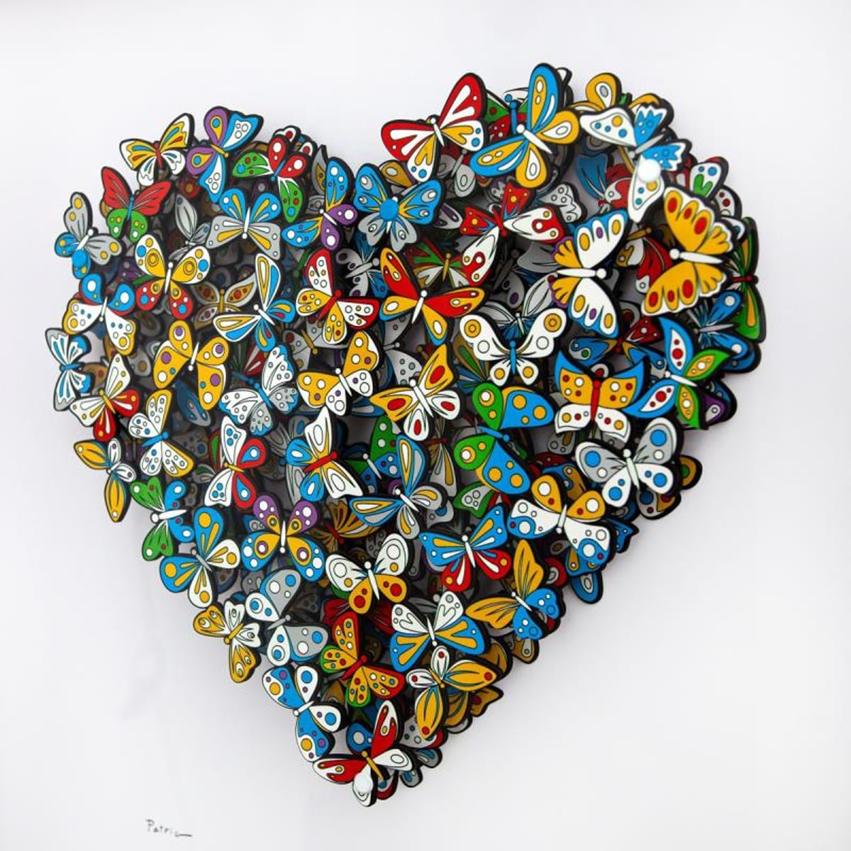 Patricia Govezensky, "Love in Paradise" Hand Signed Limited Edition 3D Multilayered Woodcut with Letter of Authenticity.