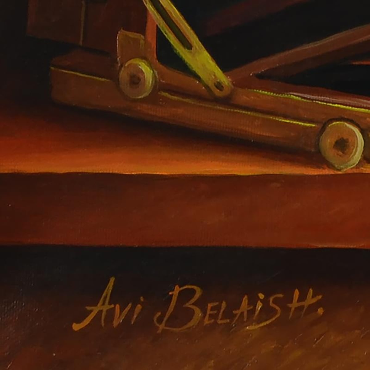 Avi Belaish, Original Acrylic Painting on Canvas, Hand Signed with Letter Authenticity.