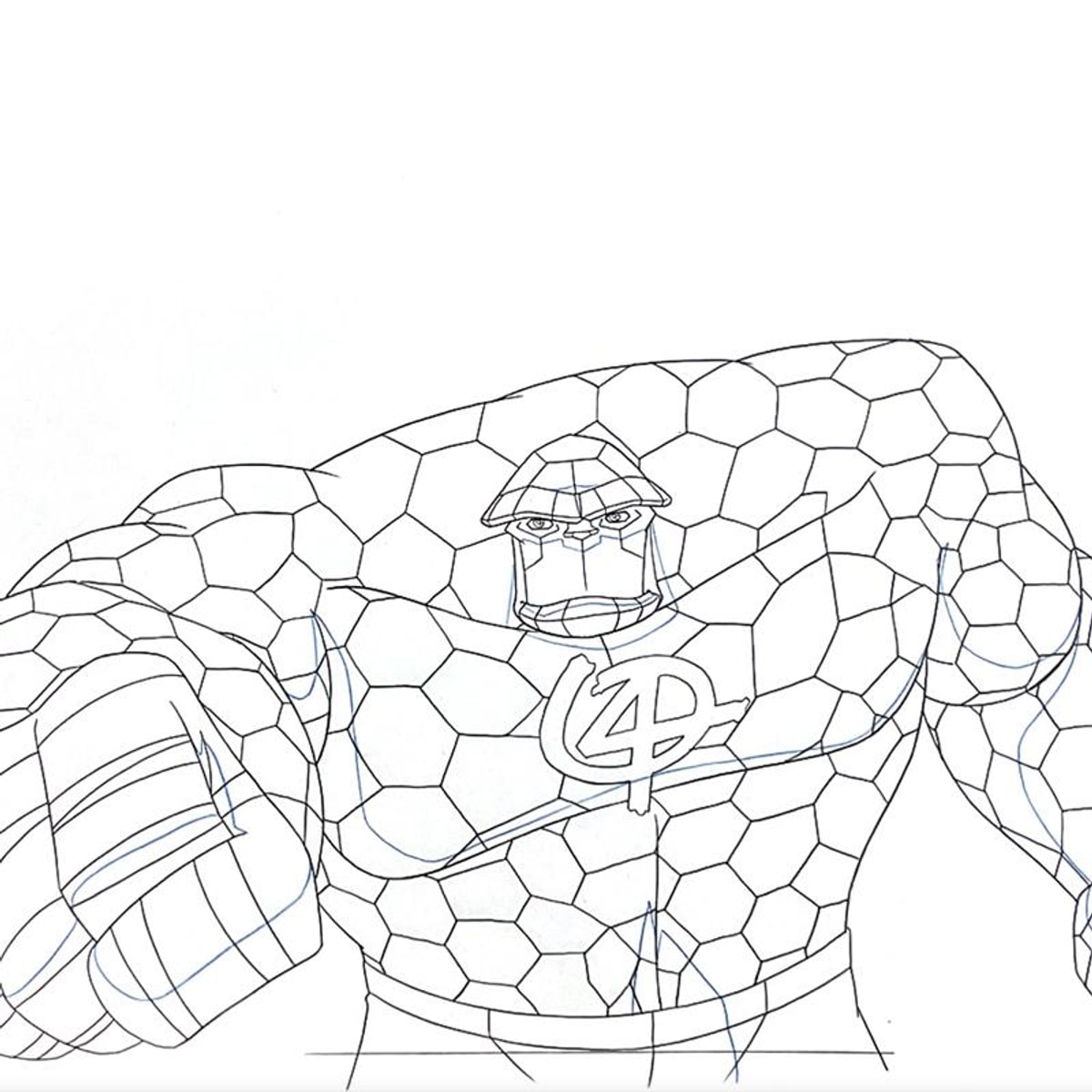 Marvel Comics, "Fantastic-4: Thing" Original Production Drawing on Animation Paper, with Letter of Authenticity