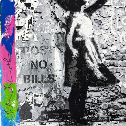 Mr Brainwash, "Love Forever" Framed Unique (UNQ) Mixed Media, Hand Signed with Certificate of Authenticity.